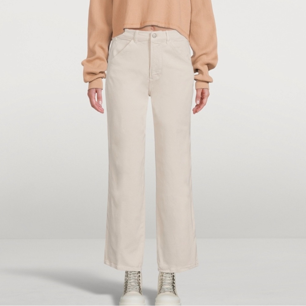 NWT Boyish Jeans The Harrison Straight Leg Cropped High Waisted Natural Size 26